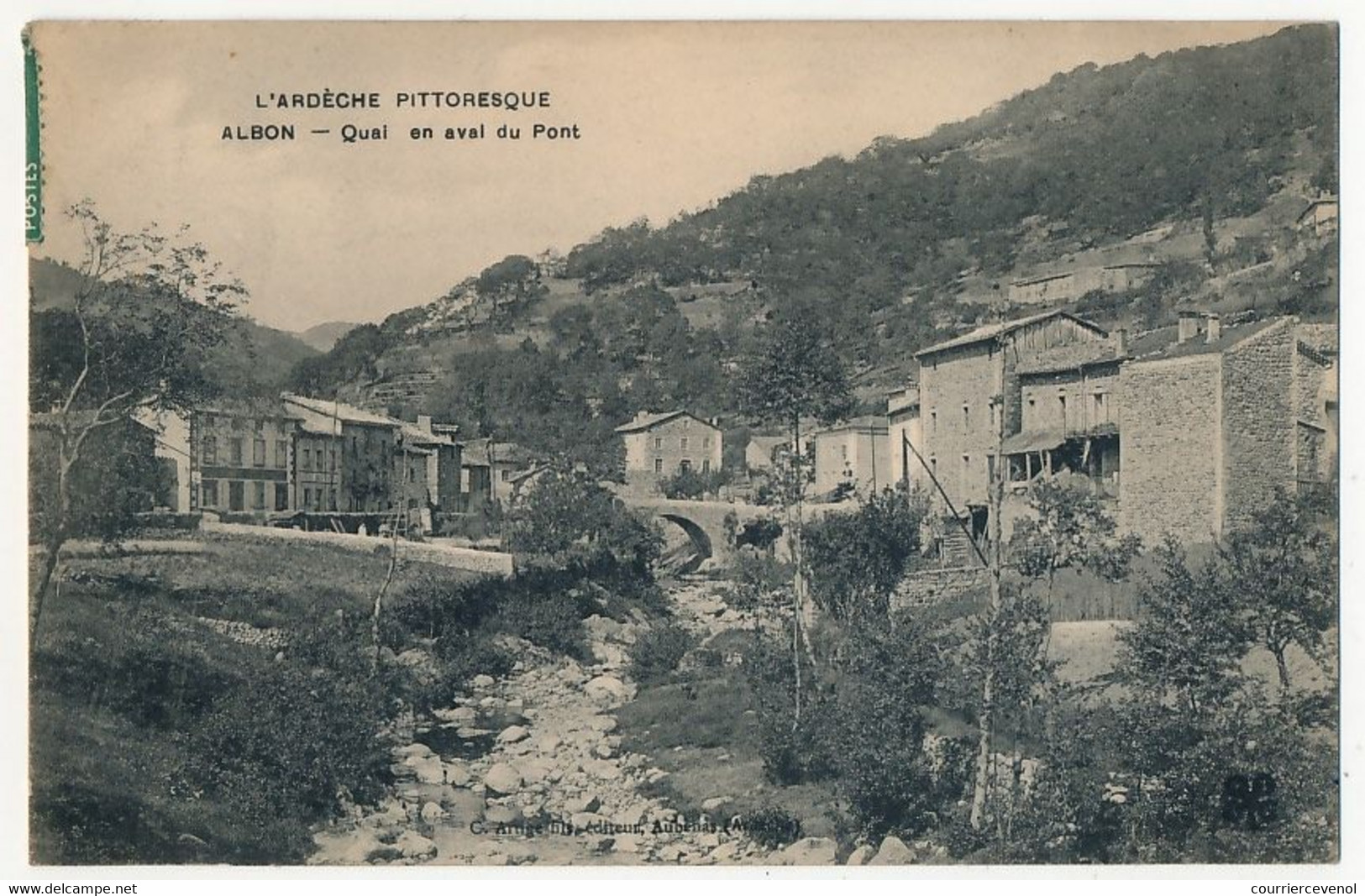 CPA - ALBON (Ardèche) - Quai En Aval Du Pont - Autres & Non Classés