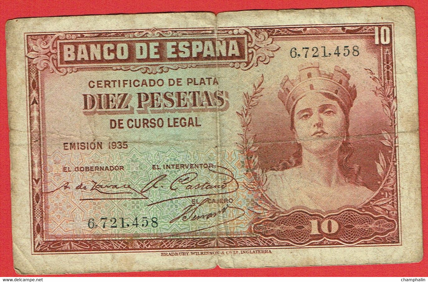 Espagne - Billet De 10 Pesetas - 1935 - P86a - 10 Peseten