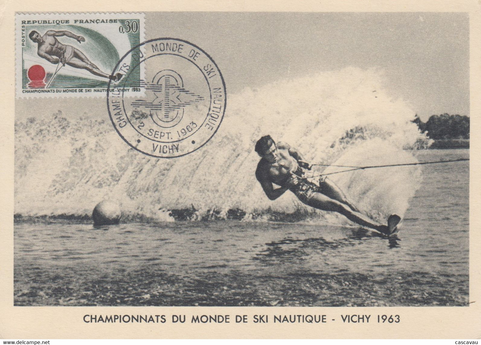 Carte  Maximum   FRANCE   Championnat  Du  Monde  De  SKI   NAUTIQUE   1963 - Wasserski