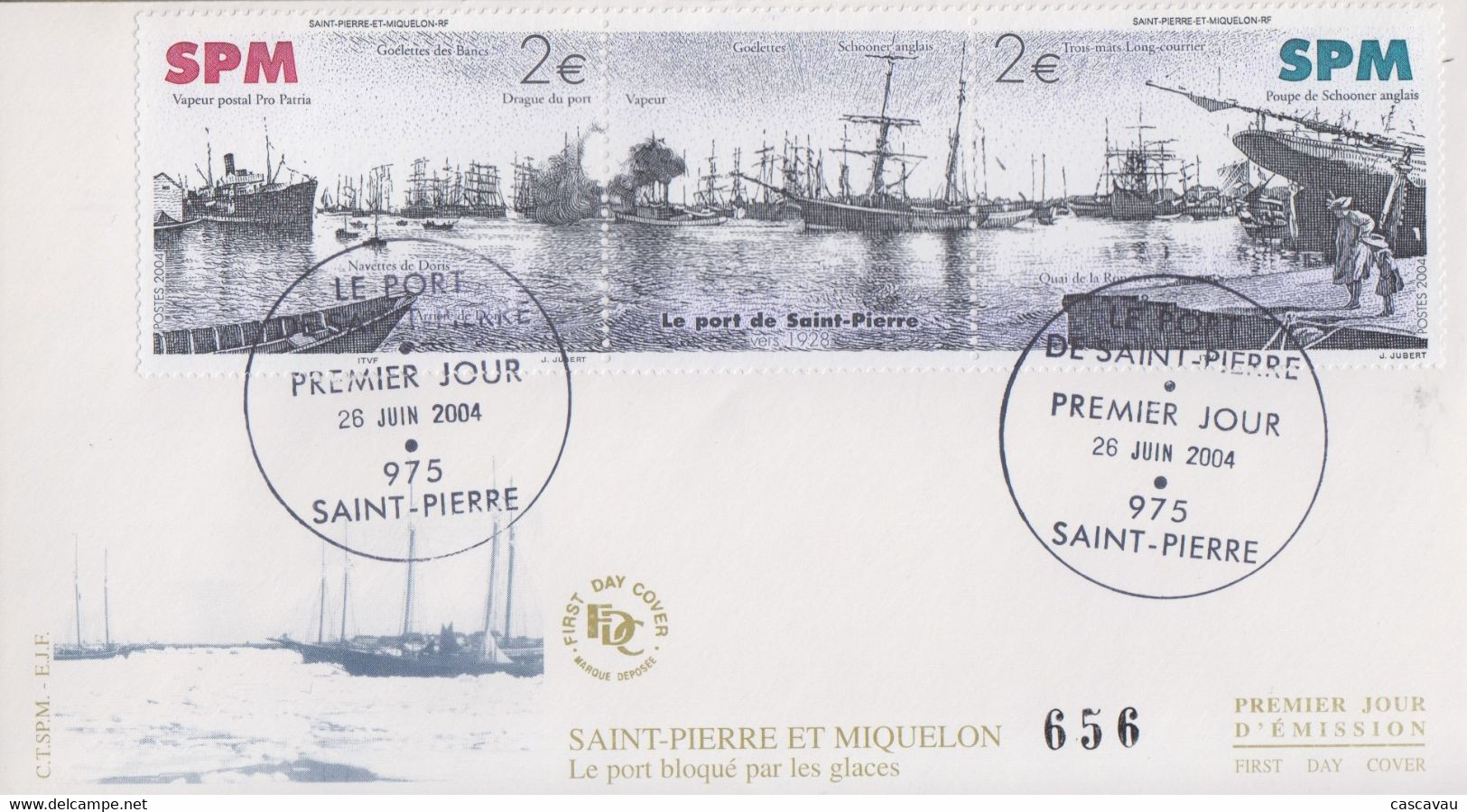 Enveloppe  FDC   1er  Jour   SAINT  PIERRE  MIQUELON   Le  Port  De  SAINT - PIERRE  2004 - FDC