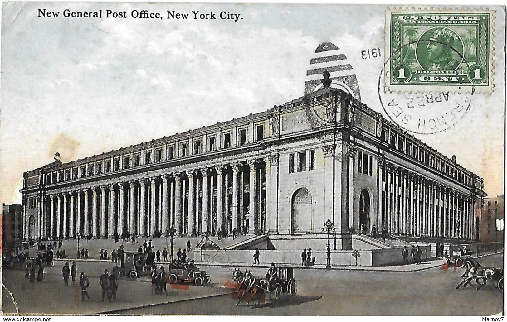 NEW YORK CITY - New General Post Office - Yvert 195 Sur Carte - Nunez De Balboa - 1913 - Other Monuments & Buildings