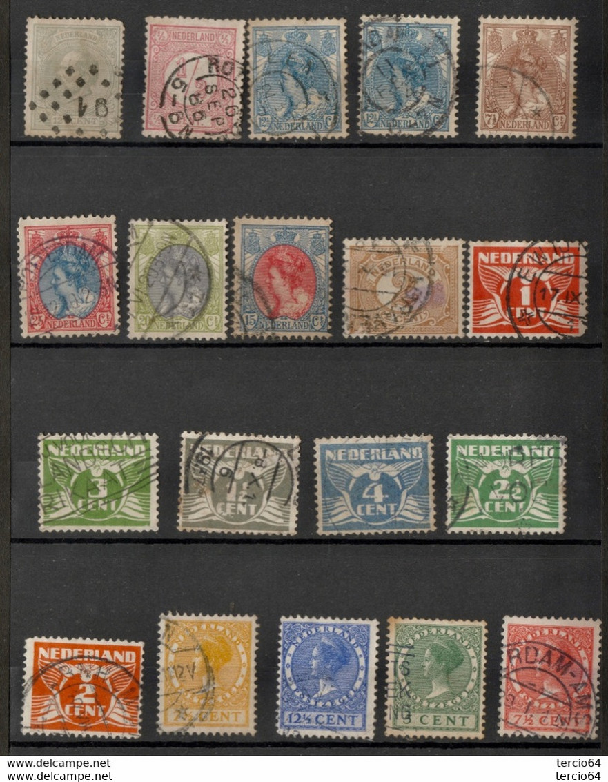 NEDERLAND Lot 40 TIMBRES PAYS BAS Cf Scans Pour Détail La Plupart Avant 1945 Oblitérés - Sammlungen