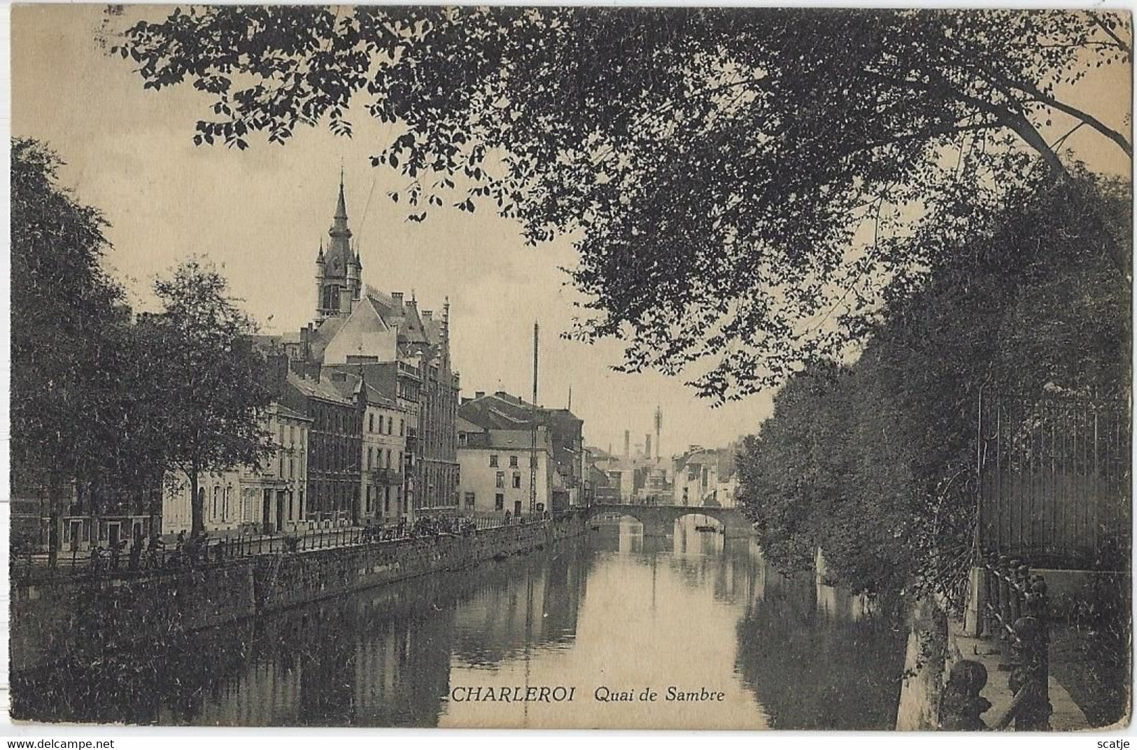 Charleroi    -   Quai De Sambre   -   1913    Naar   Berchem - Charleroi