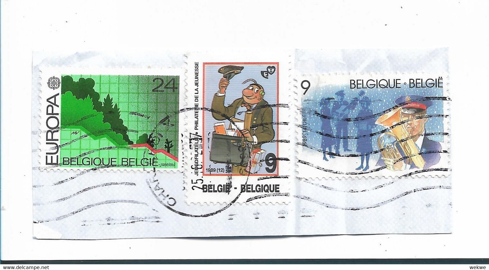 BELGIEN035 / Fragment Mit 3 Marken 2022 - Used Stamps
