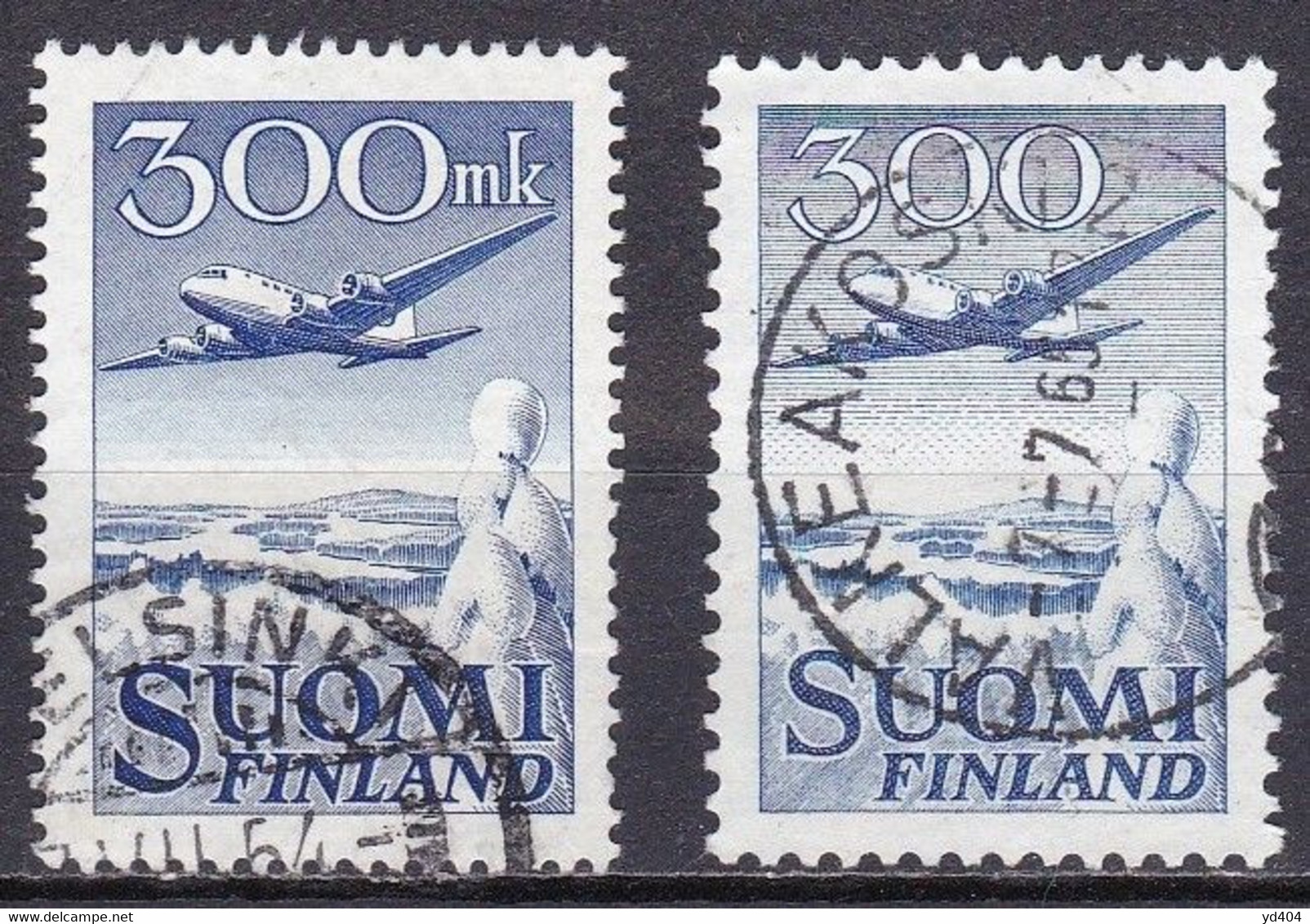 FI332 – FINLAND – AIRMAIL – 1950-58 - USED ISSUES – Y&T # 3/4 - CV 15,30 € - Gebraucht
