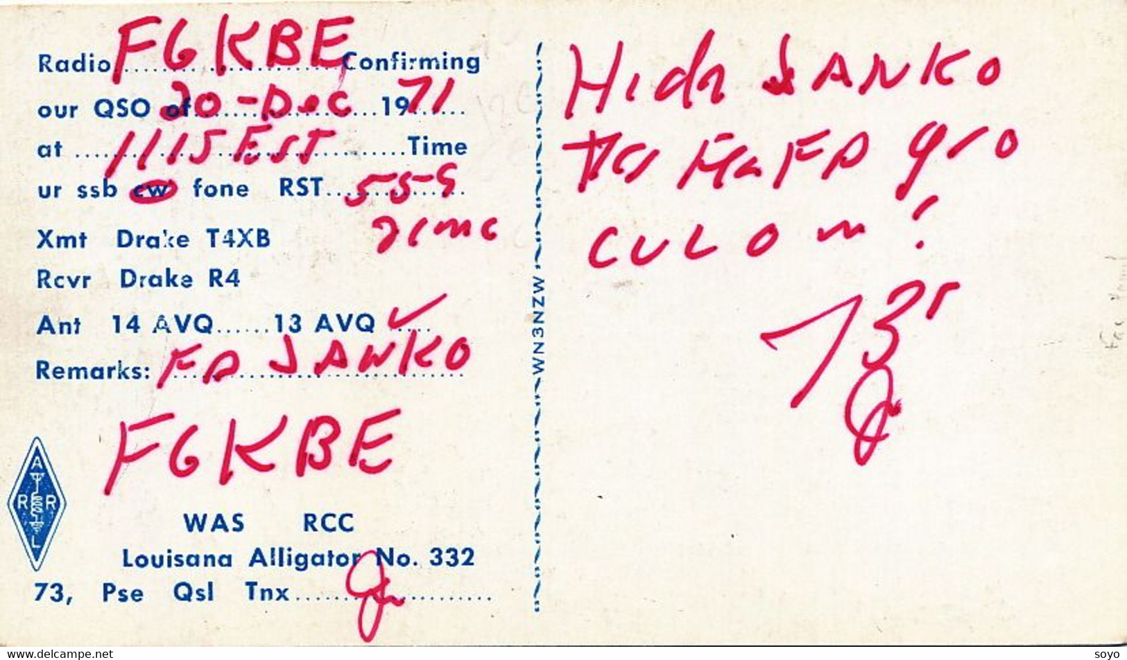 The Golden Fist Jim Hart  QSL Morse Radio Amateur Essex Maryland USA German Cross Achtung - Radio Amateur