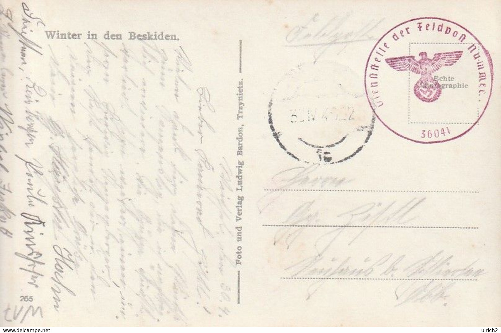 AK Winter In Den Beskiden - Feldpost FP Nr. 36041 - 1940 (61725) - Schlesien