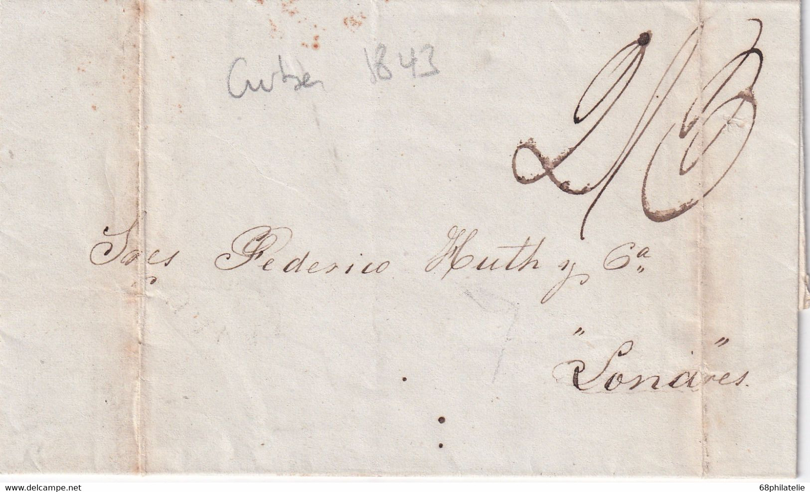 CUBA 1843 LETTRE - Prephilately