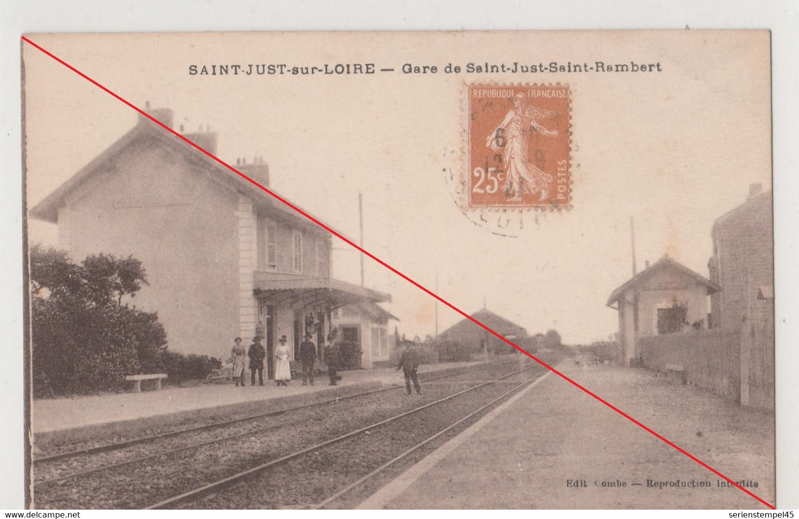 Ak Frankreich Bahnhof  [42] Loire  Saint Just Sur Loire Gare De Saint Just Saint Rambert 1921 - Saint Just Saint Rambert