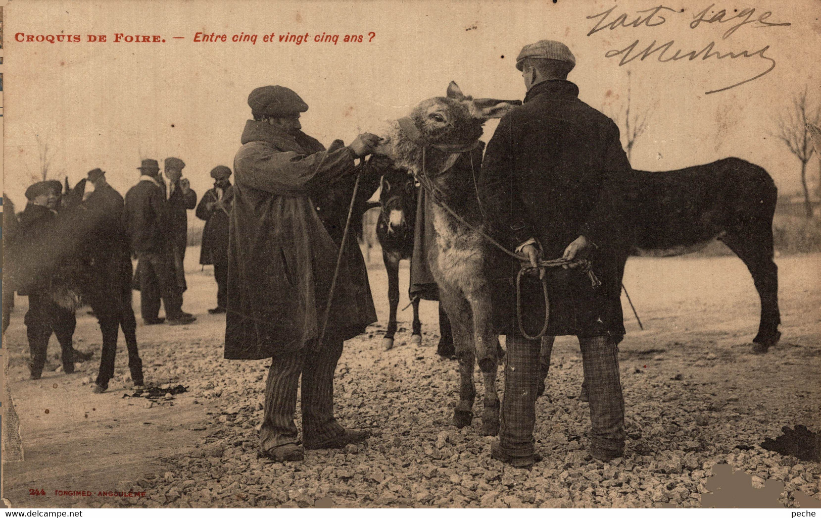 N°98801 -cpa Croquis De Foire à Angoulême -entre Cinq Et Vingt Cinq Ans ? - Fairs