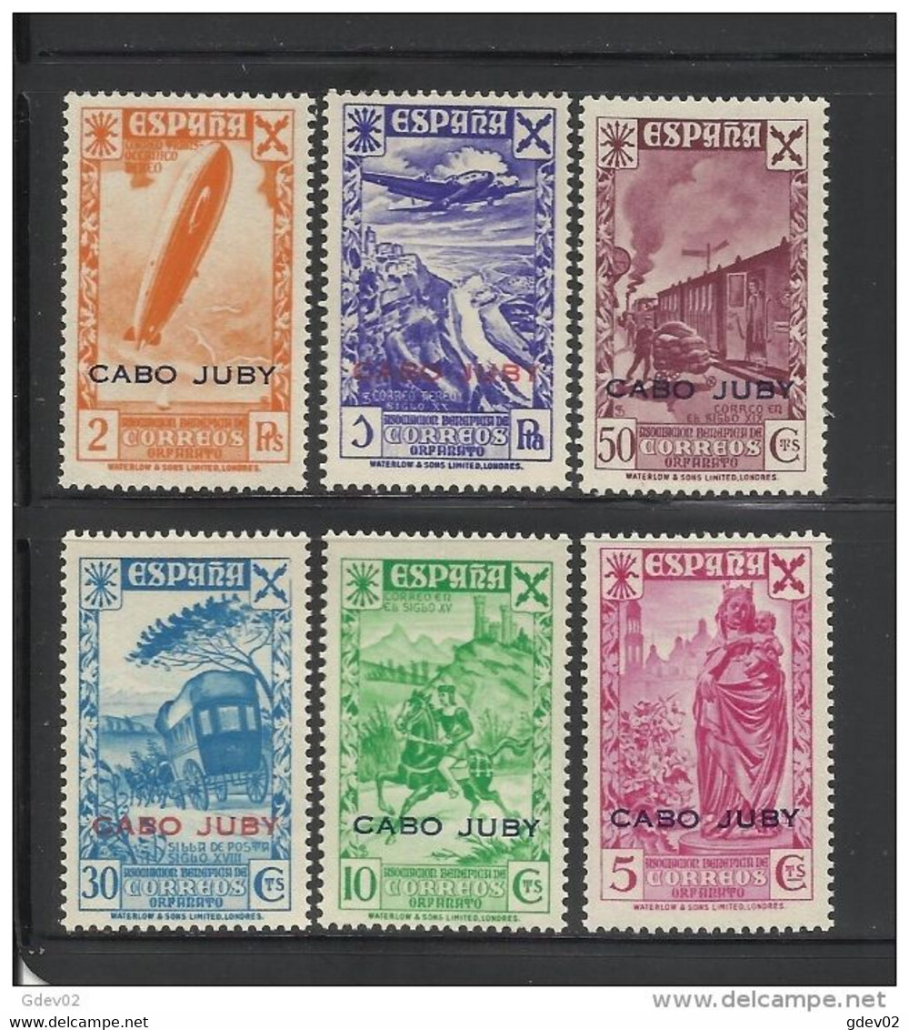 CJBE12SCSF-L4344-TTTANSPDILIG.Marruecos .Maroc .Historia Del CORREO.CABO JUBY ESPAÑOL BENEFICENCIA 1938.(Ed 12/7**) - Diligences