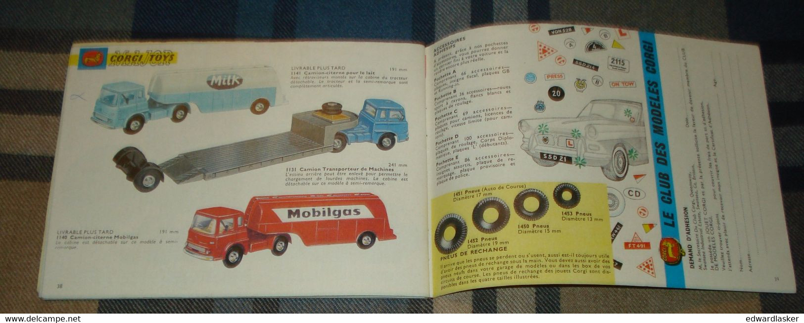 Catalogue CORGI TOYS (1966) - voitures miniatures - James Bond, ... - incomplet