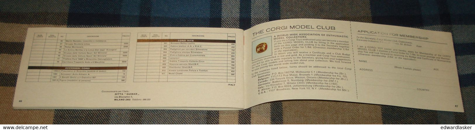 Catalogue CORGI TOYS 1966 - Voitures Miniatures - Batman, The Avengers, James Bond, Etc - Italie - Catálogos