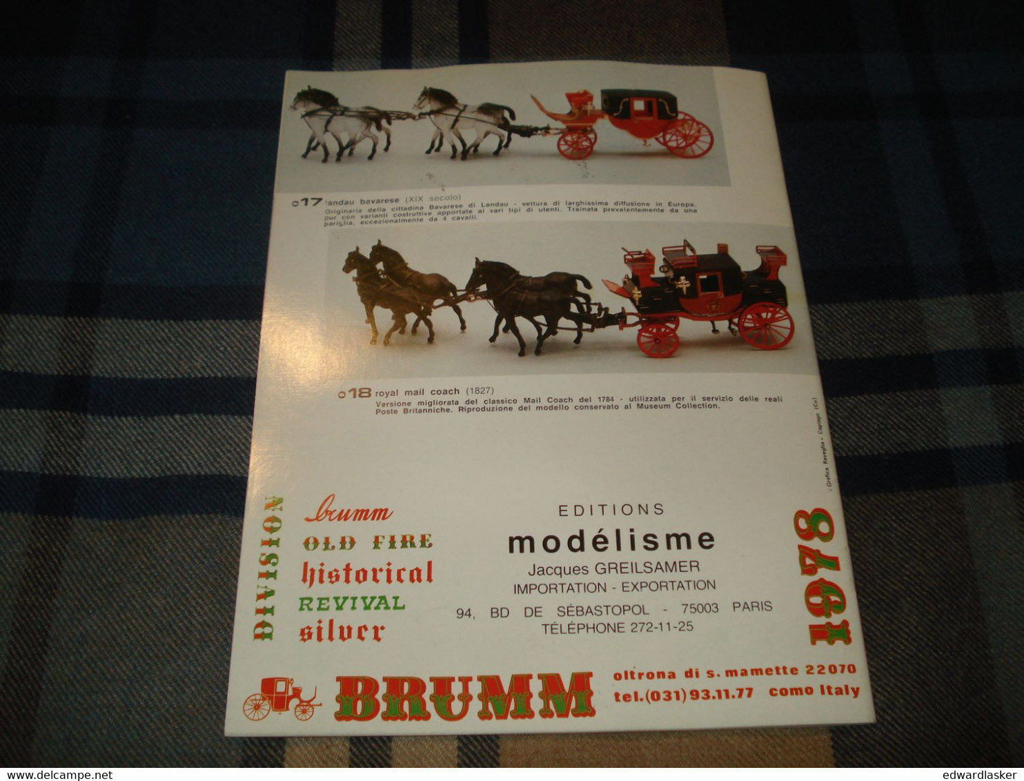 Catalogue BRUMM 1978 - Voitures Miniatures - Catalogues