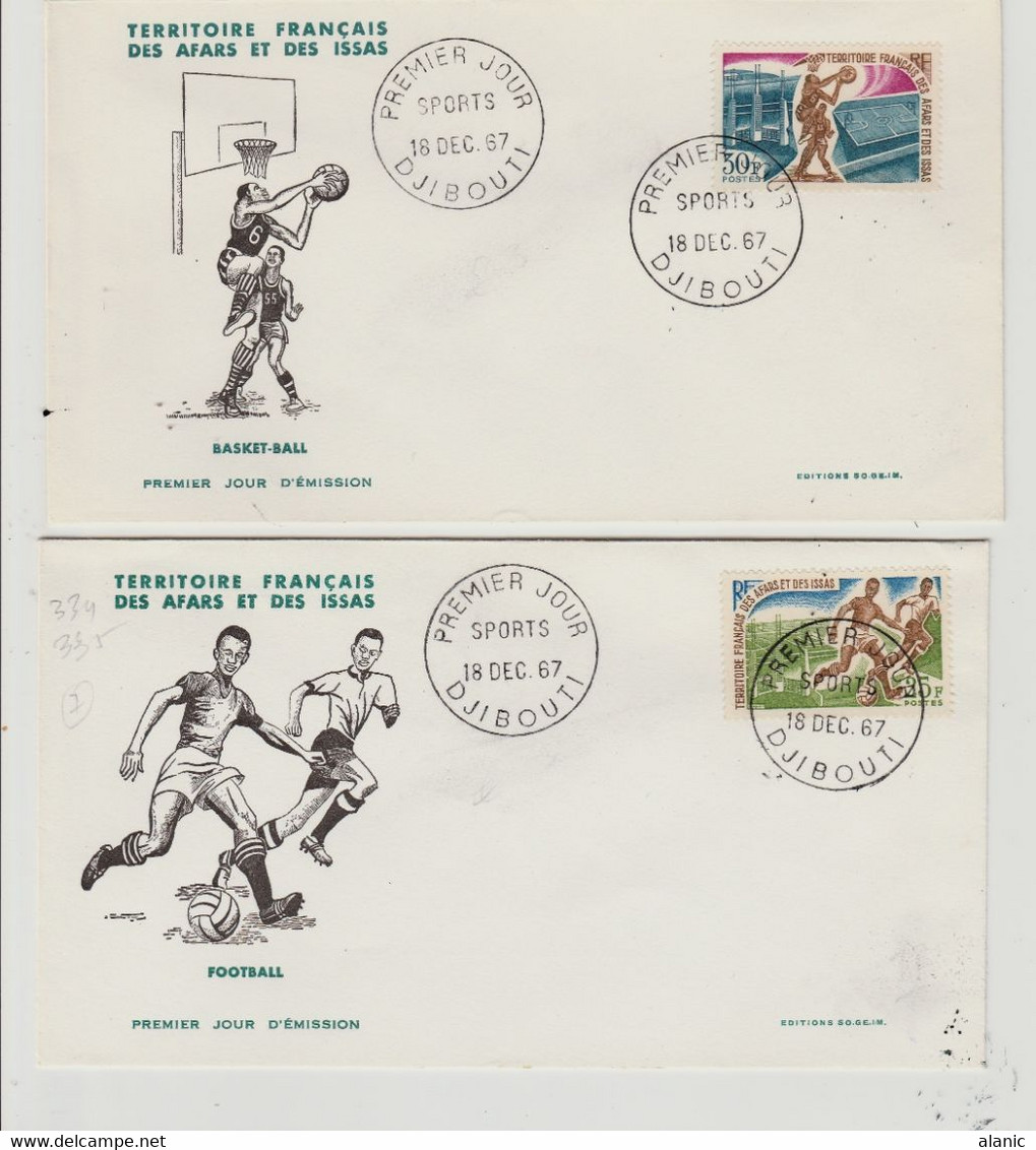 Afars Et Issas AFARS & ISSAS FDC: N° 334/335 FOOTBALL & BASKET BALL - Briefe U. Dokumente