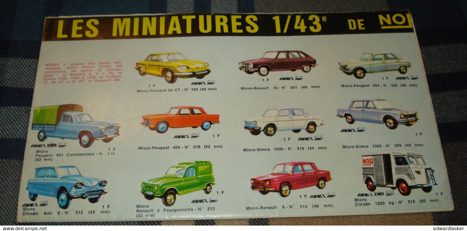 Catalogue NOREV 1969 - Voitures Miniatures - Dépliant - Catálogos