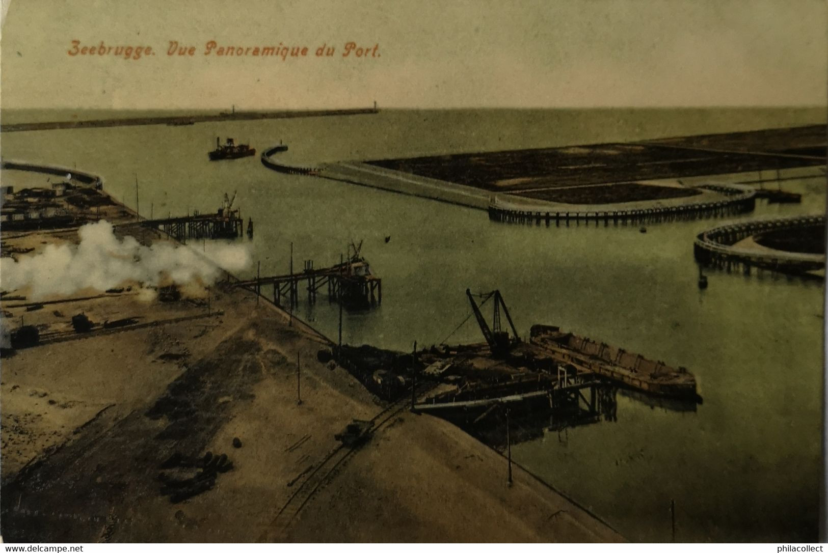 Zeebrugge // Vue Panoramique Du Port (color - Kleur) 1920? - Zeebrugge