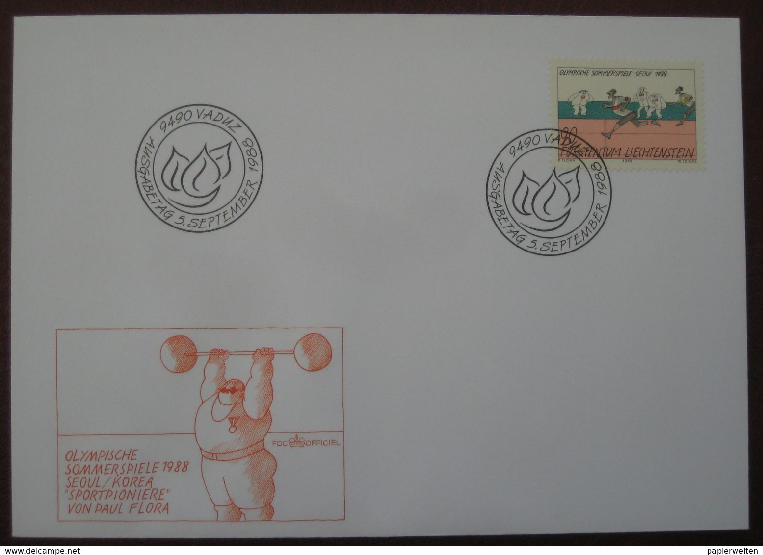 FDC 1988 - Paul Flora Olympische Sommerspiele 1988 Seoul Korea Sportpioniere Laufen / Marathon - Briefe U. Dokumente