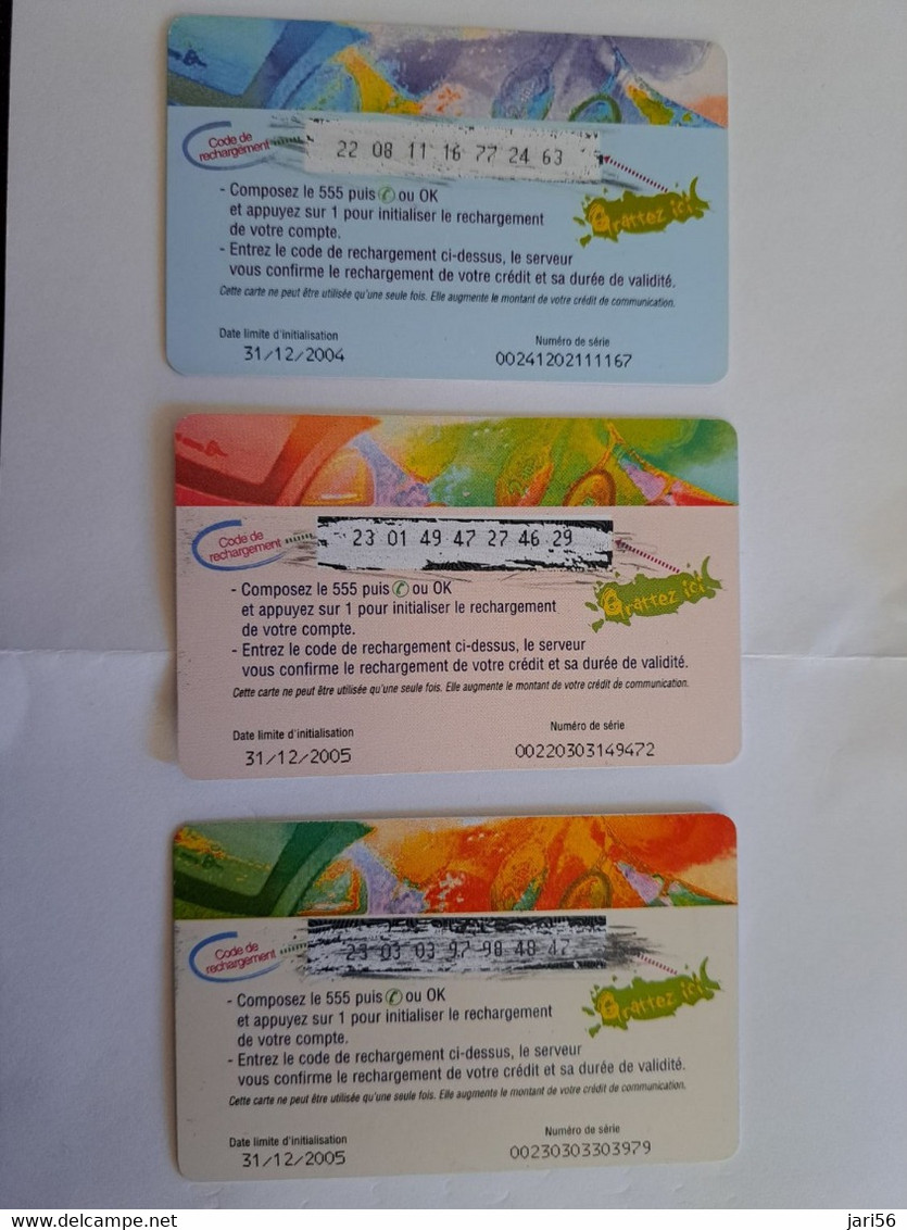 NOUVELLE CALEDONIA  PREPAID CARD 3X/ 1000 U, 3000 U, 5000U, /  FRANCS LIBERTE /     OPT    ** 11832  ** - Nieuw-Caledonië