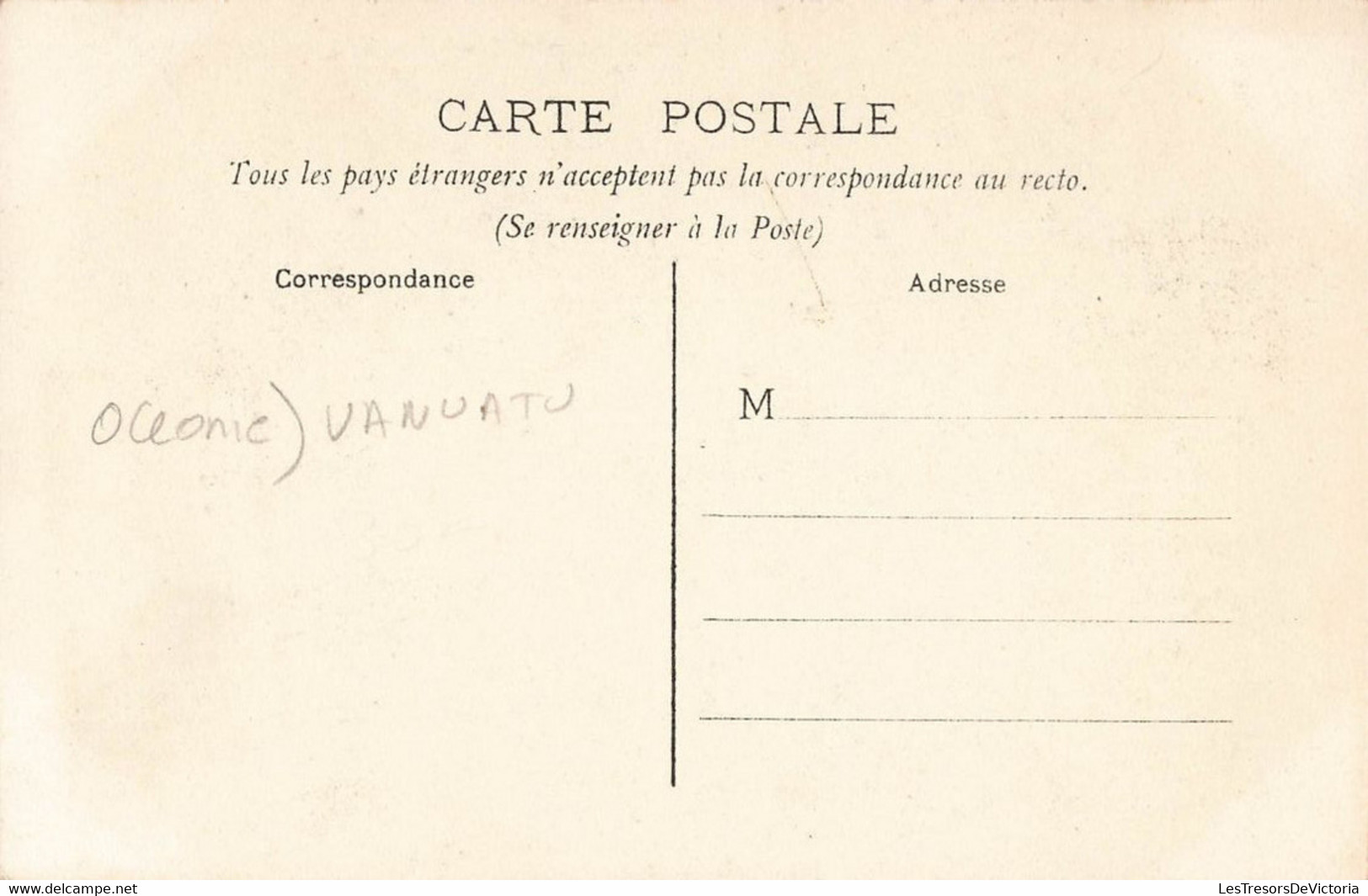 Nouvelles Hebrides Timbre Poste Locale 1903 Rouge - Sur CPA Canaque De Tana - Edition Raché - Vanuatu - Andere & Zonder Classificatie