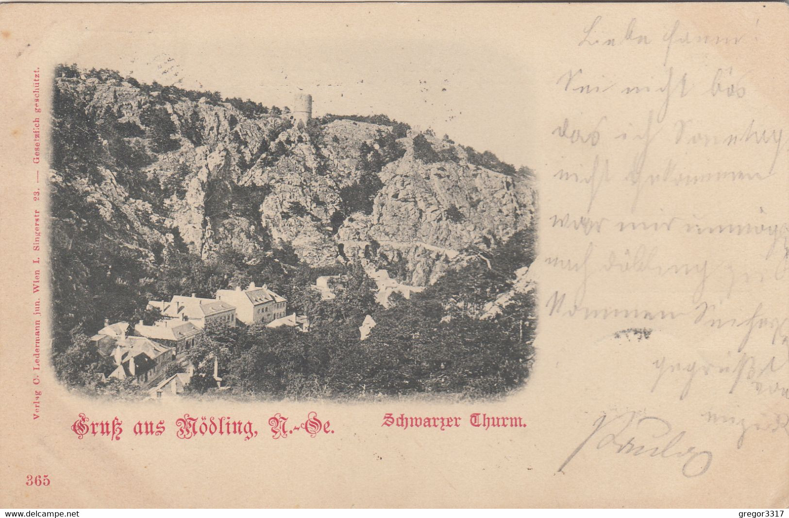 B9644) GRUSS Aus MÖDLING - NÖ - Schwarzer Thurm 5.8.1901 !! - Mödling