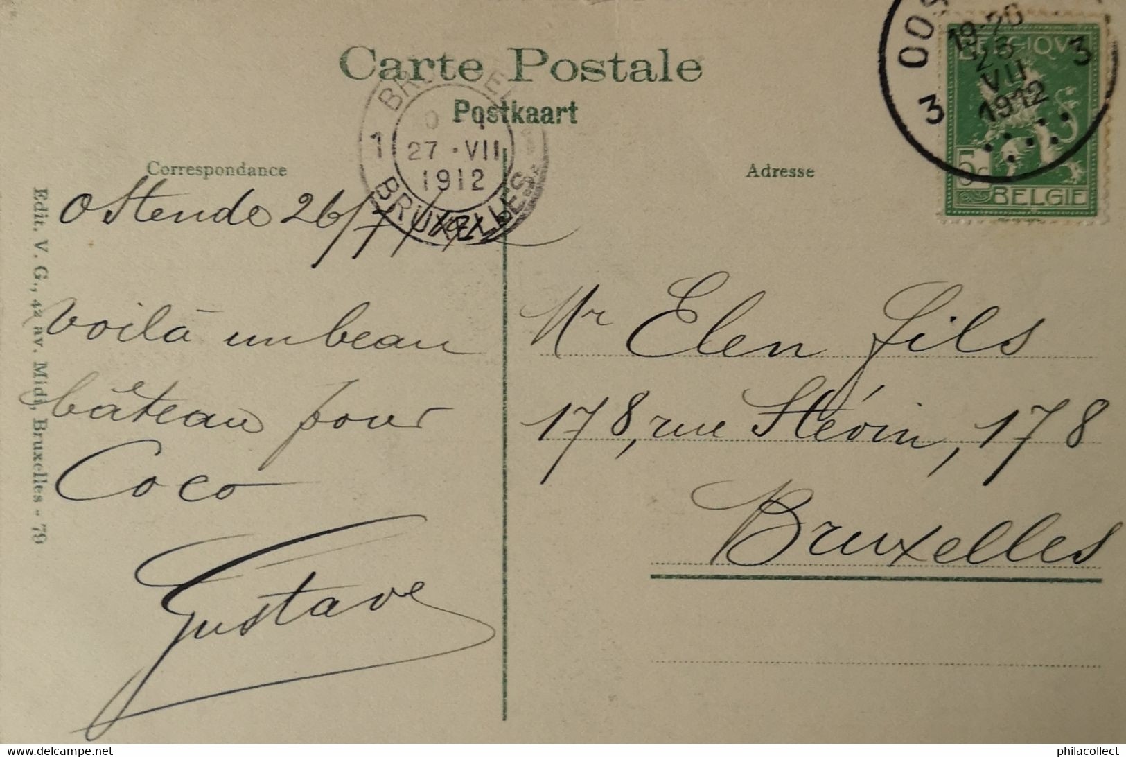 Oostende - Ostende - Dover Pakket Ooit Princess Elisabeth  1912 - Oostende