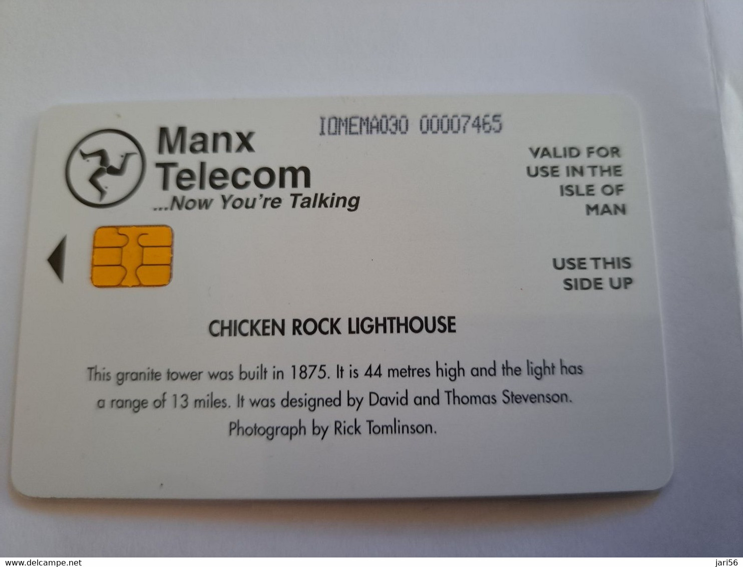 ISLE OF MAN 2 POUND  MANX TELECOM  21 UNITS / CHICKEN ROCK LIGHTHOUSE            CHIP   ** 11848** - Man (Isle Of)