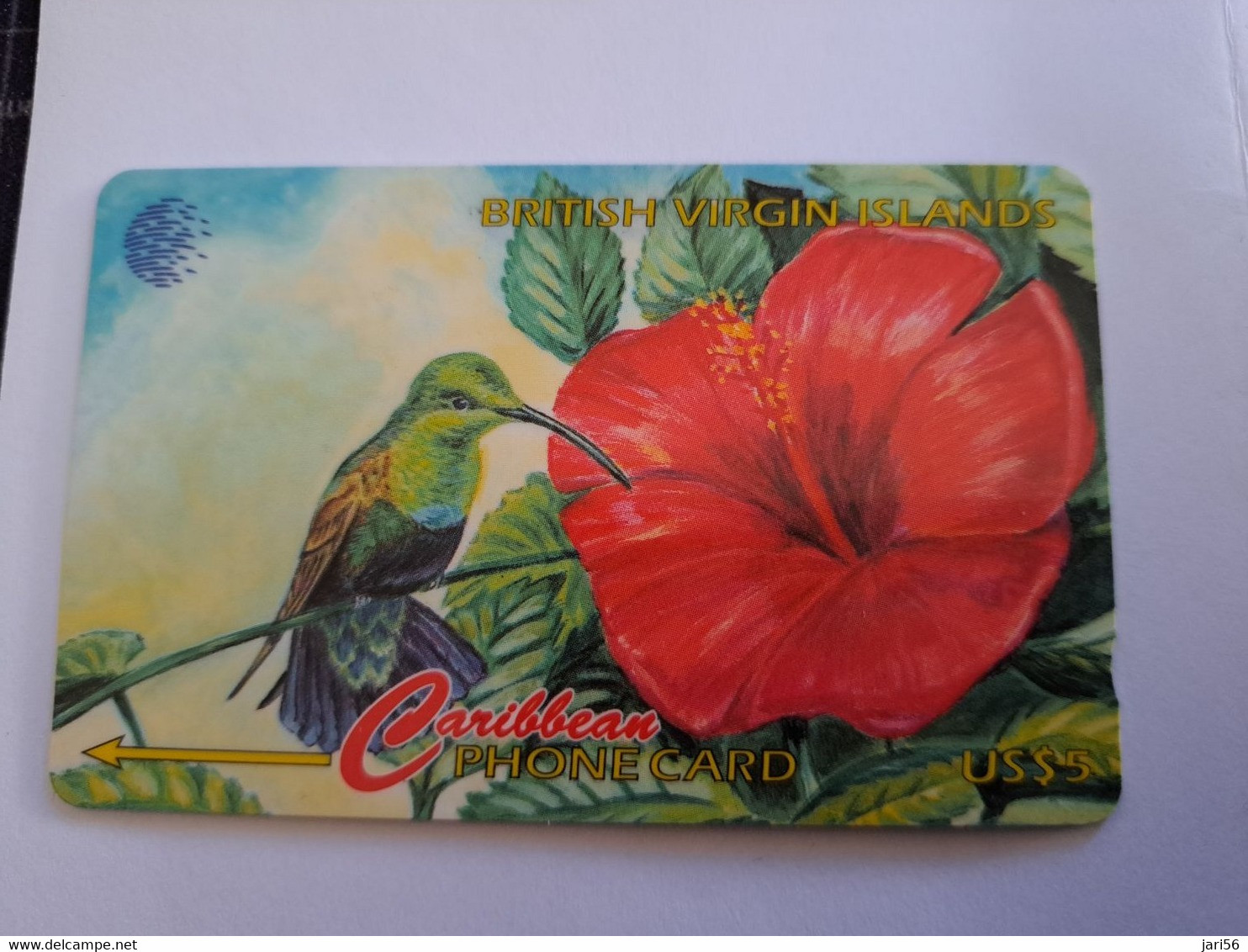 BRITSCH VIRGIN ISLANDS  US$ 5  BVI-67A   HUMMING BIRD    67CBVA     Fine Used Card   ** 11849** - Vierges (îles)