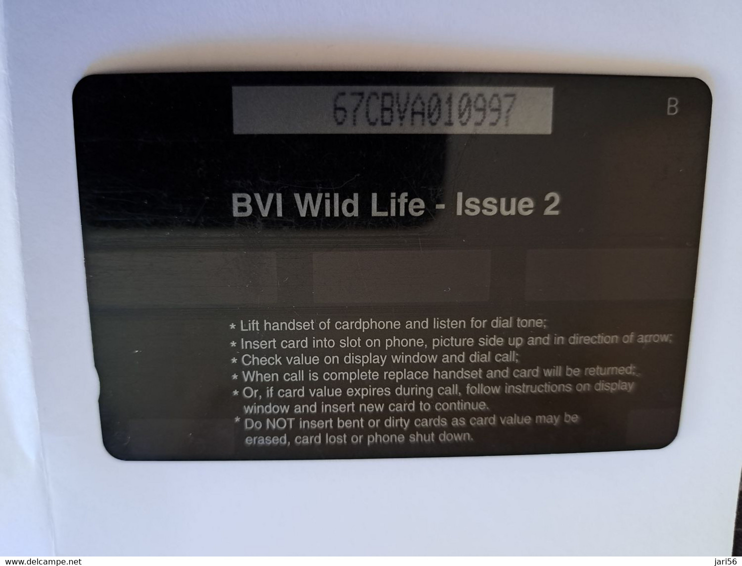 BRITSCH VIRGIN ISLANDS  US$ 5  BVI-67A   HUMMING BIRD    67CBVA     Fine Used Card   ** 11849** - Vierges (îles)
