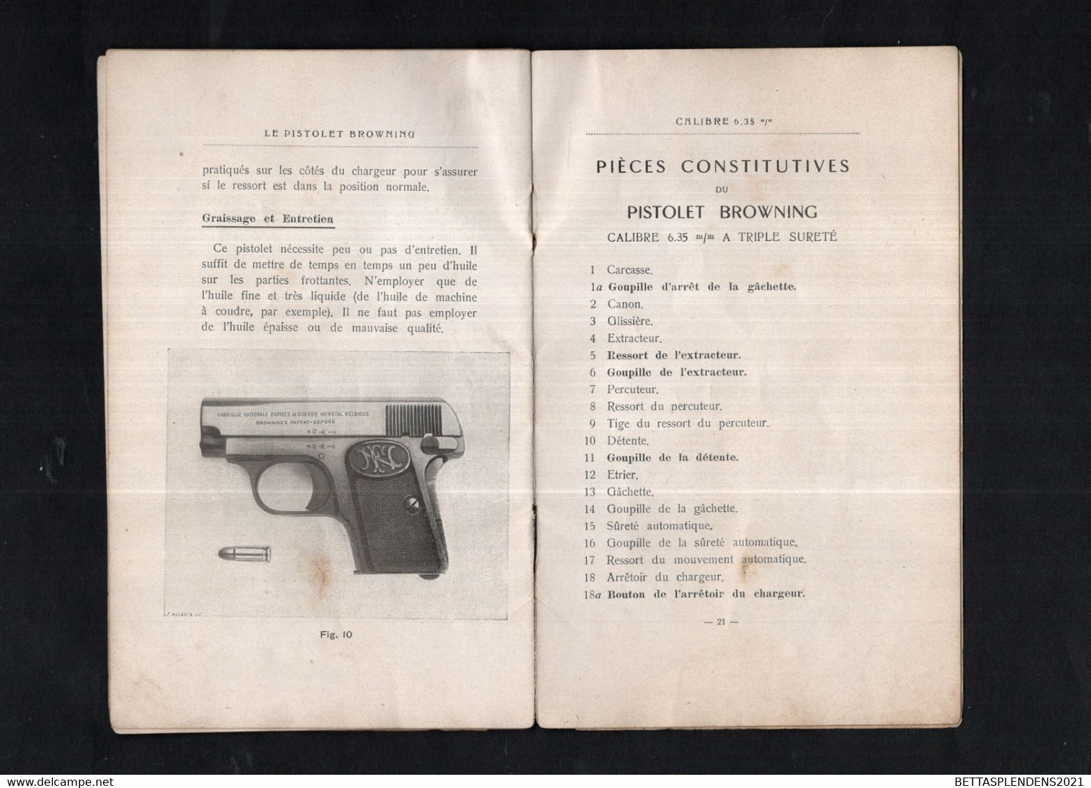 Le Pistolet BROWNING - Fabrique Nationale D'Armes De Guerre - HERSTAL Liège Belgique - 24 Pages - Other & Unclassified