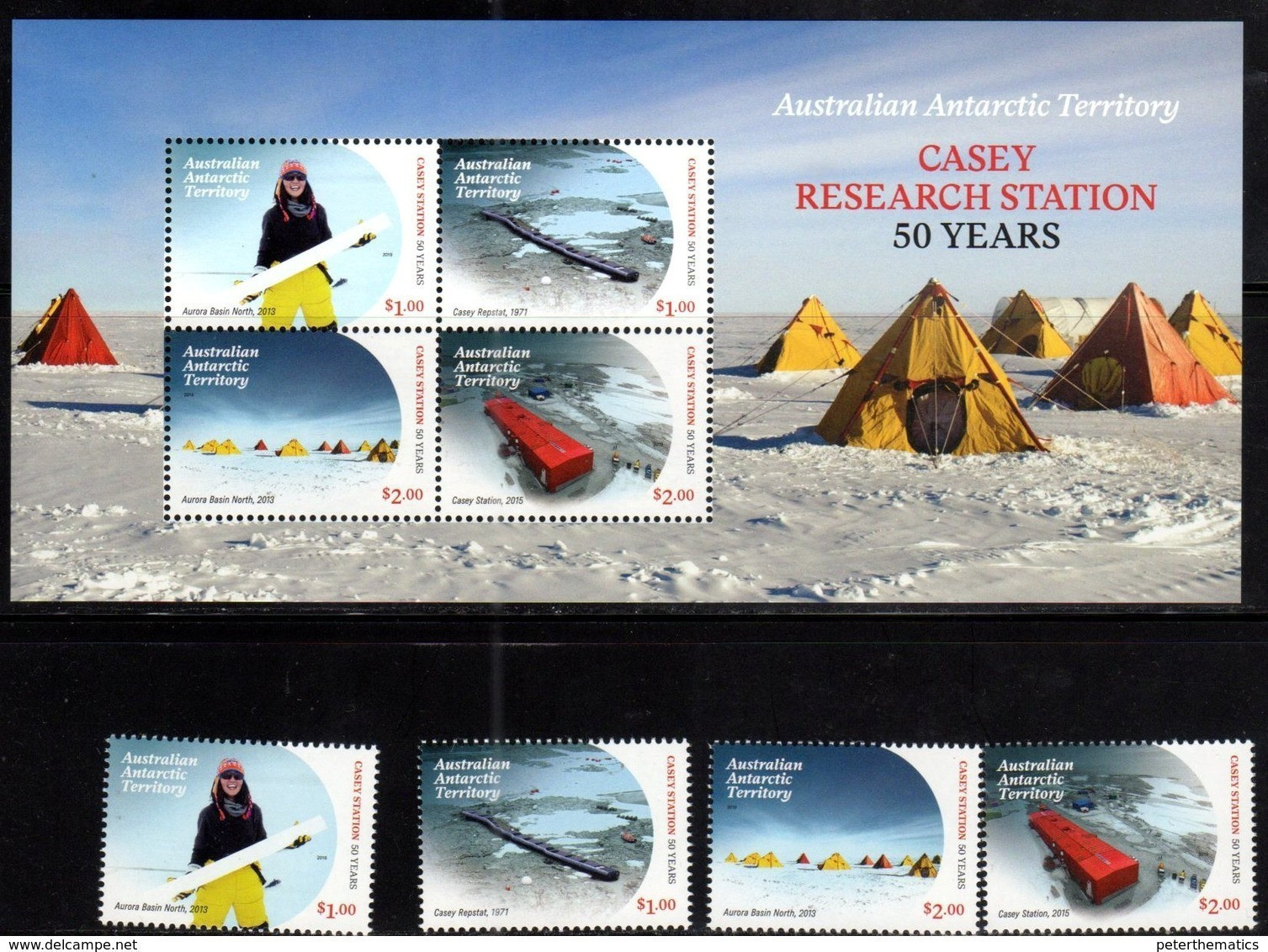 AUSTRALIAN ANTARCTIC, AAT, 2019, MNH, CASEY RESEARCH STATION, 6v+SHEETLET - Other & Unclassified