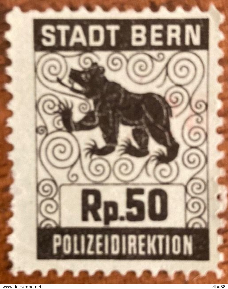 Fiskalmarke Stadt Bern, Polizeidirektion - Revenue Stamp Switzerland - Steuermarken