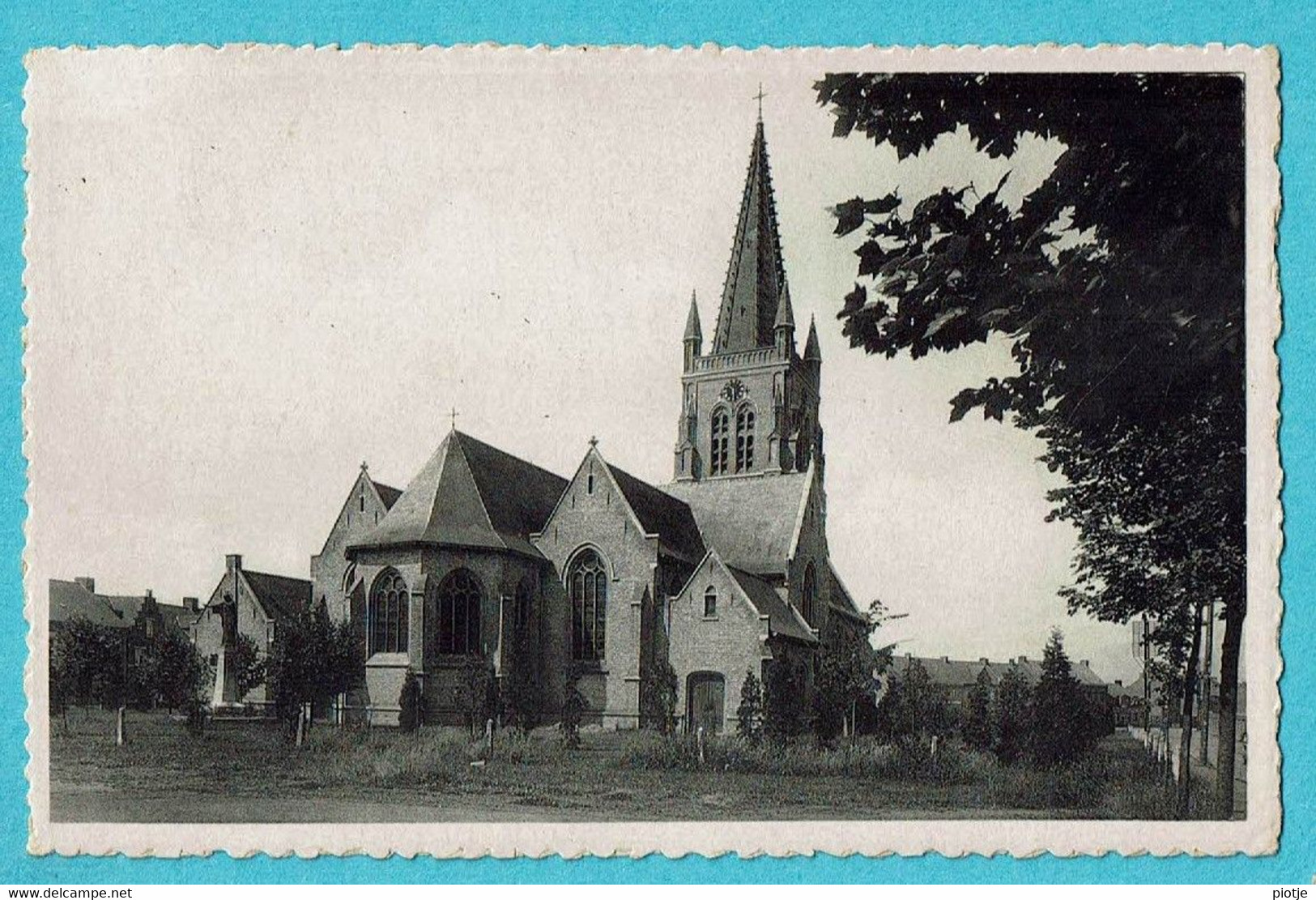 * Langemark - Langemarck (West Vlaanderen) * (Nels Bromurite, Uitg M. Lecluyse Bollingier) Achterzijde Kerk, église - Langemark-Poelkapelle