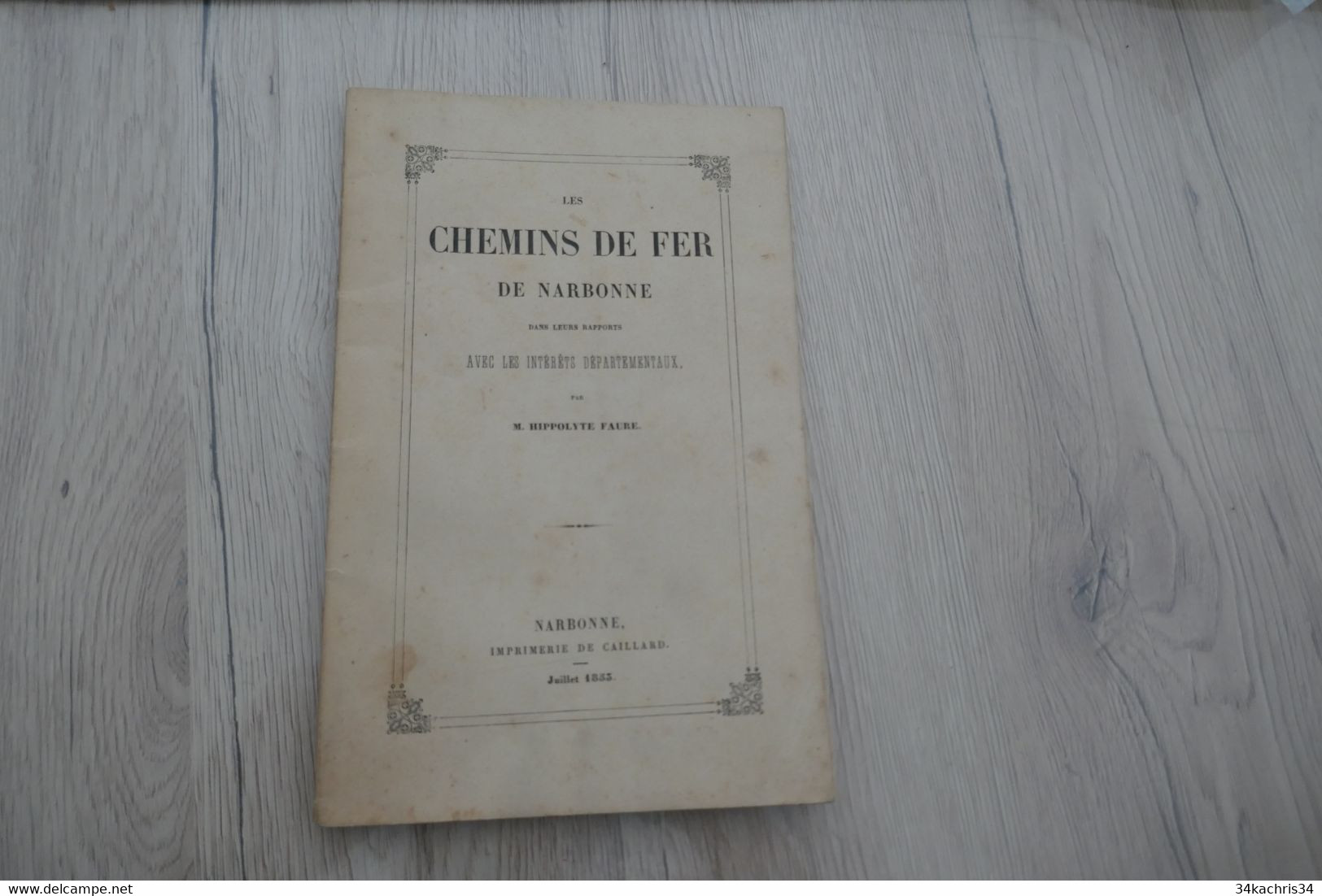 1853 Les Chemins De Fer De Narbonne Dans Leurs Rapports Avec Les Intérêts Départementaux Faure 60p - Languedoc-Roussillon