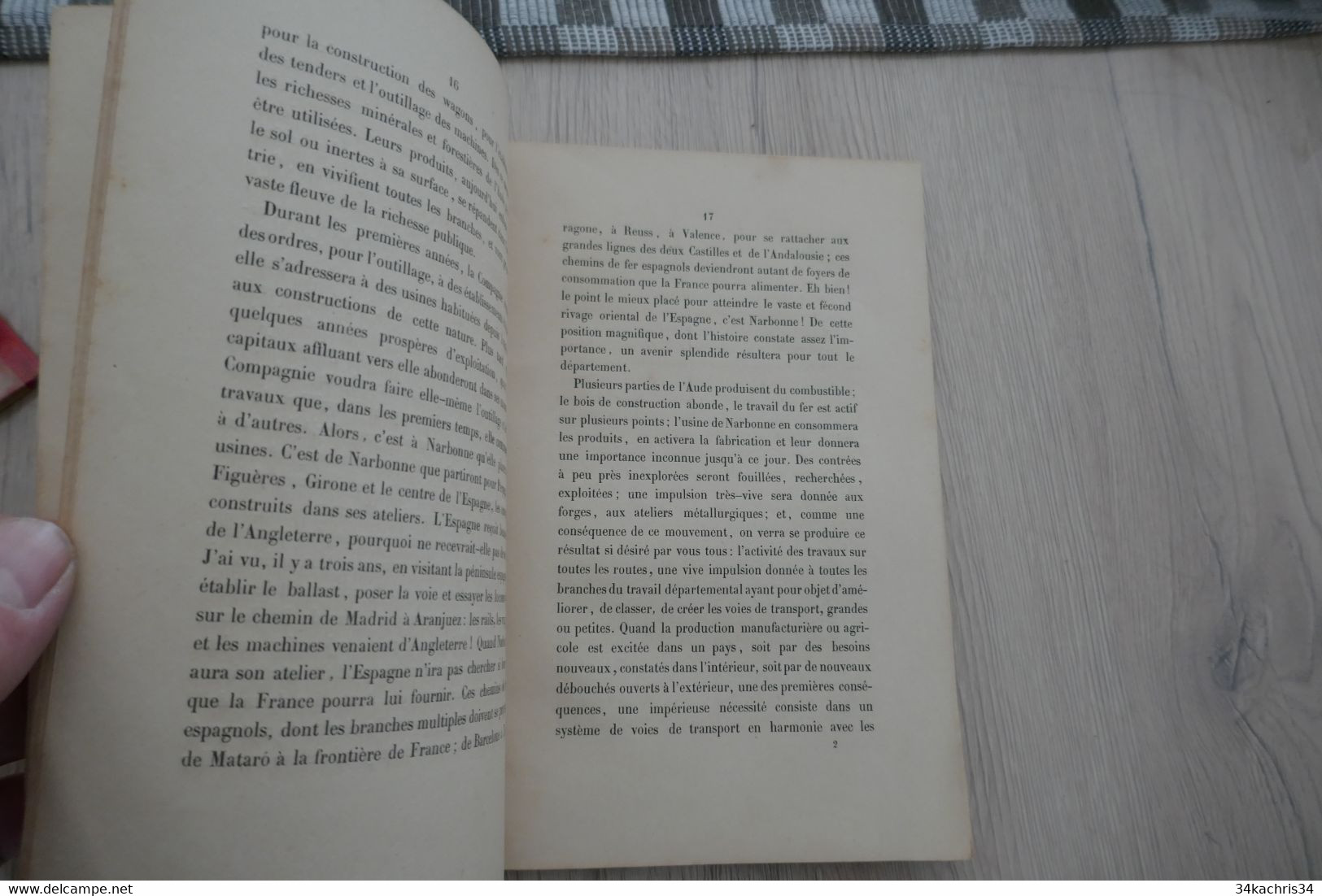 1853 Les Chemins De Fer De Narbonne Dans Leurs Rapports Avec Les Intérêts Départementaux Faure 60p - Languedoc-Roussillon