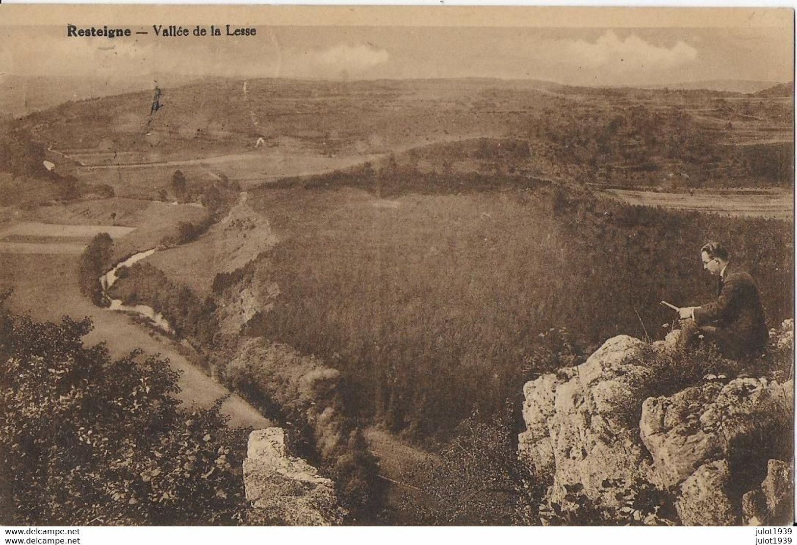 RESTEIGNE ..-- Vallée De La LESSE . 1934 Vers IXELLES ( Mr Mme Léon HOURLAY ) . Vverso . - Tellin