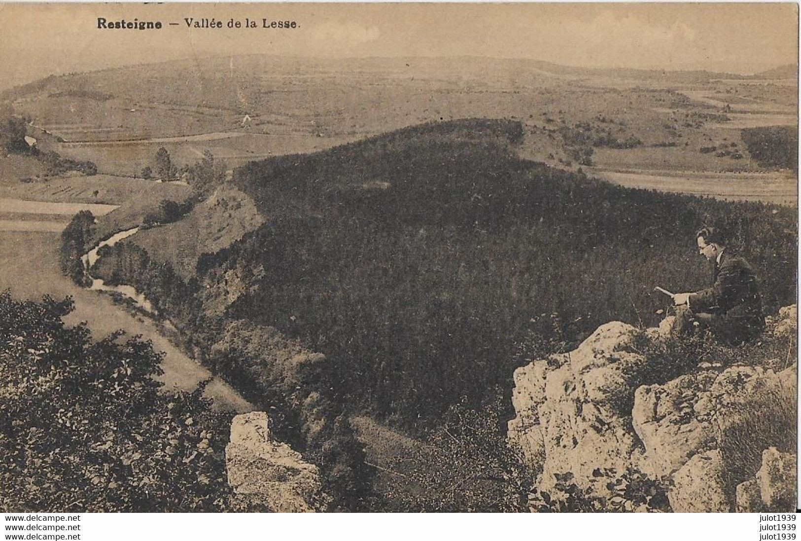 RESTEIGNE ..-- Vallée De La LESSE . 1932? Vers BXL ( Famille WICART ) . Signé : YOLANDE NAGY . Vverso . - Tellin