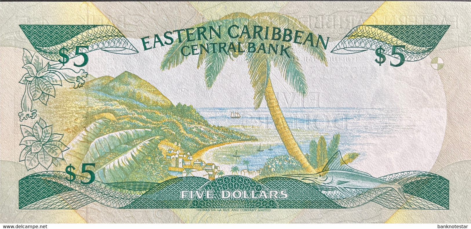 East Caribbean States 5 Dollars, P-18d (1986) - UNC - East Carribeans