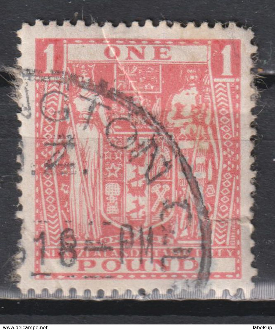 Timbre Oblitéré  De Nouvelle Zélande  De 1945 One Pound Postal Fiscal - Oblitérés