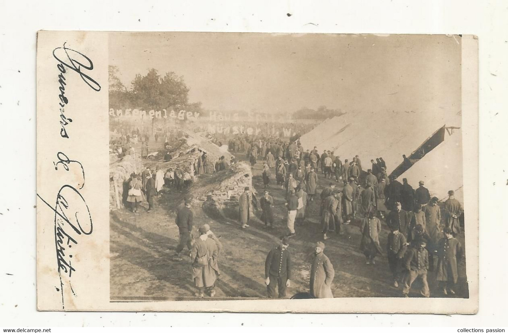 Cp , Carte Photo, Militaria, Camp De Prisonniers, Guerre 1914-18 , Camp I MÜNSTER, Rhénanie-Wesphalie - Personaggi