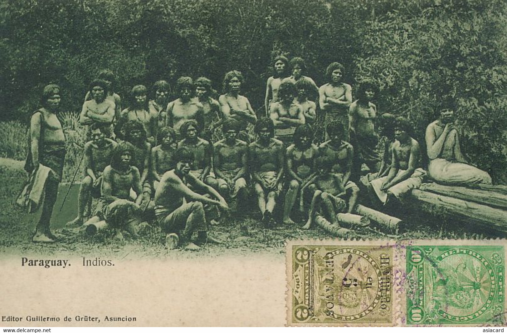 Paraguay Indios Edit Guillermo De Gruter Asuncion  Nude Indians 3 Stamps Wood Slave Workers - Paraguay