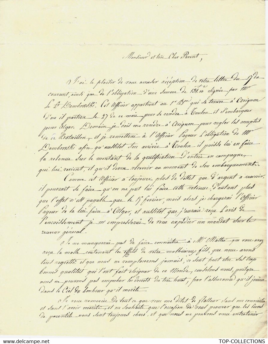 1831 De Carpentras  « De Cardo » LETTRE FAMILLE à Cardi De Sansonetti Corse Conseil Cour Royale  Nancy DECES DE SON FILS - Historical Documents