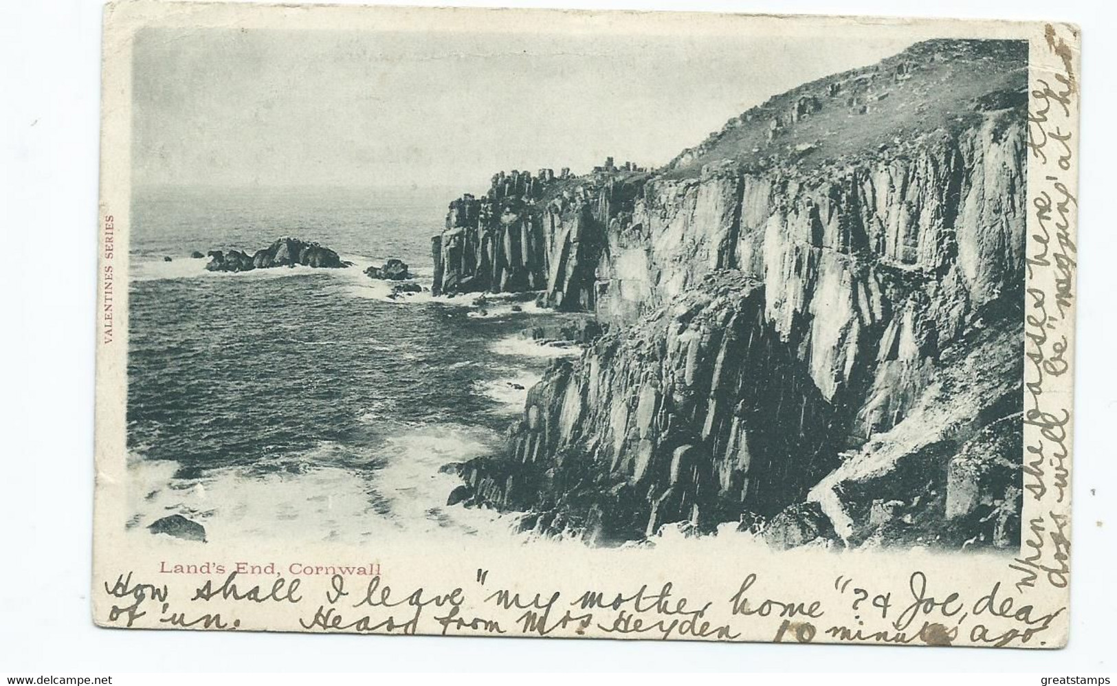 Postcard Cornwall Land's End Stamp Gone . Edwardian - Land's End