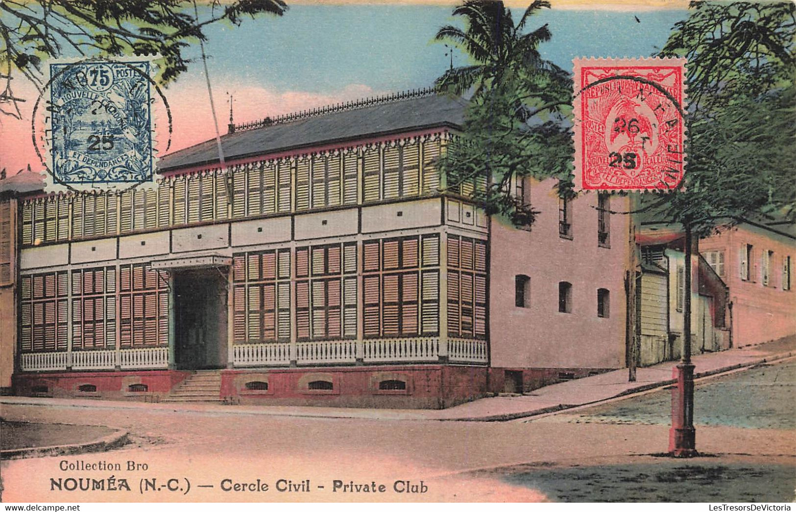 CPA NOUVELLE CALEDONIE - NOUMEA - Cercle Civil - Private Club - Colorisé - Collection Bro - Nouvelle-Calédonie