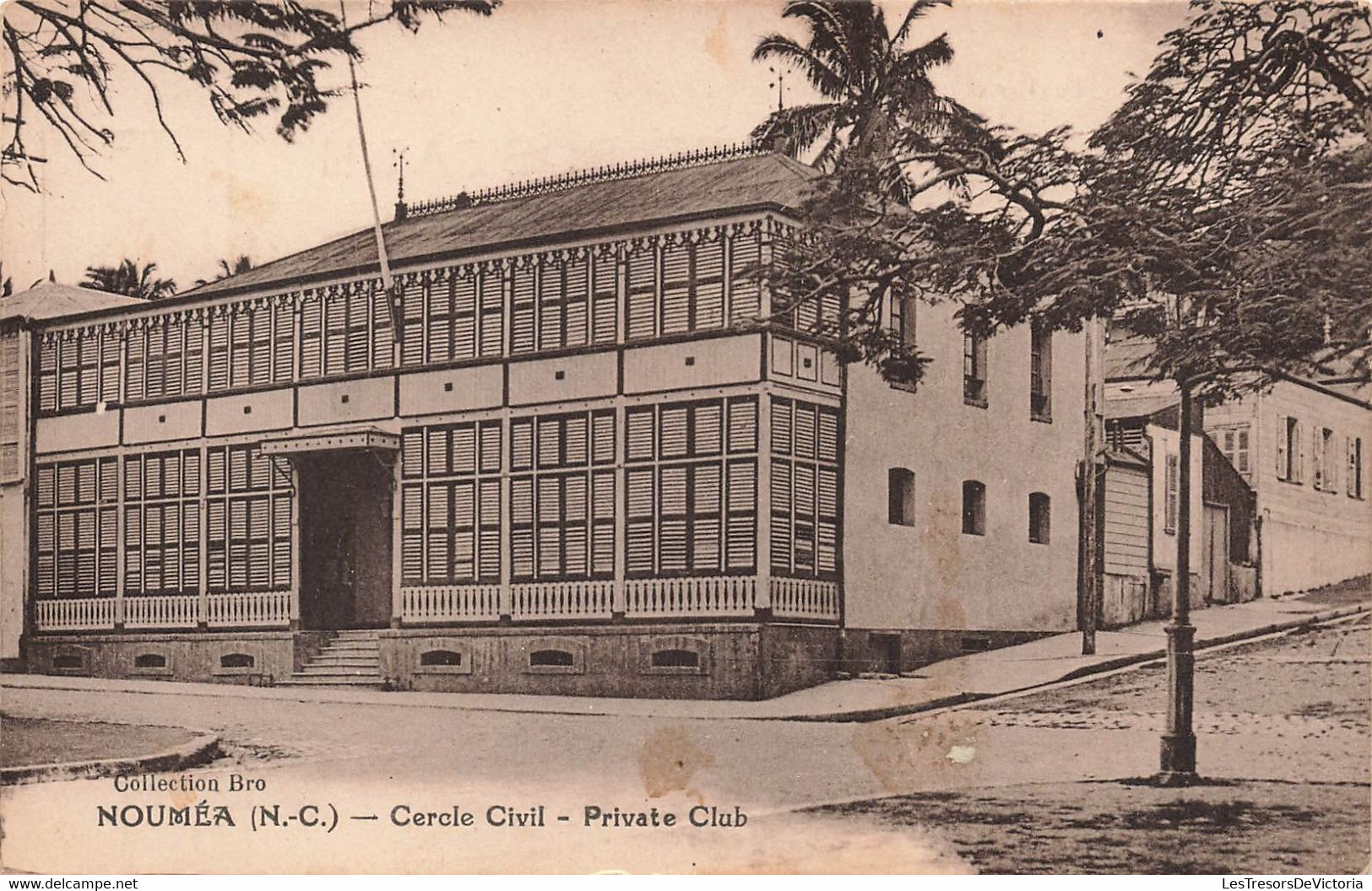 CPA NOUVELLE CALEDONIE - NOUMEA - Cercle Civil - Private Club - Noir Et Blanc - Collection Bro - Nouvelle-Calédonie