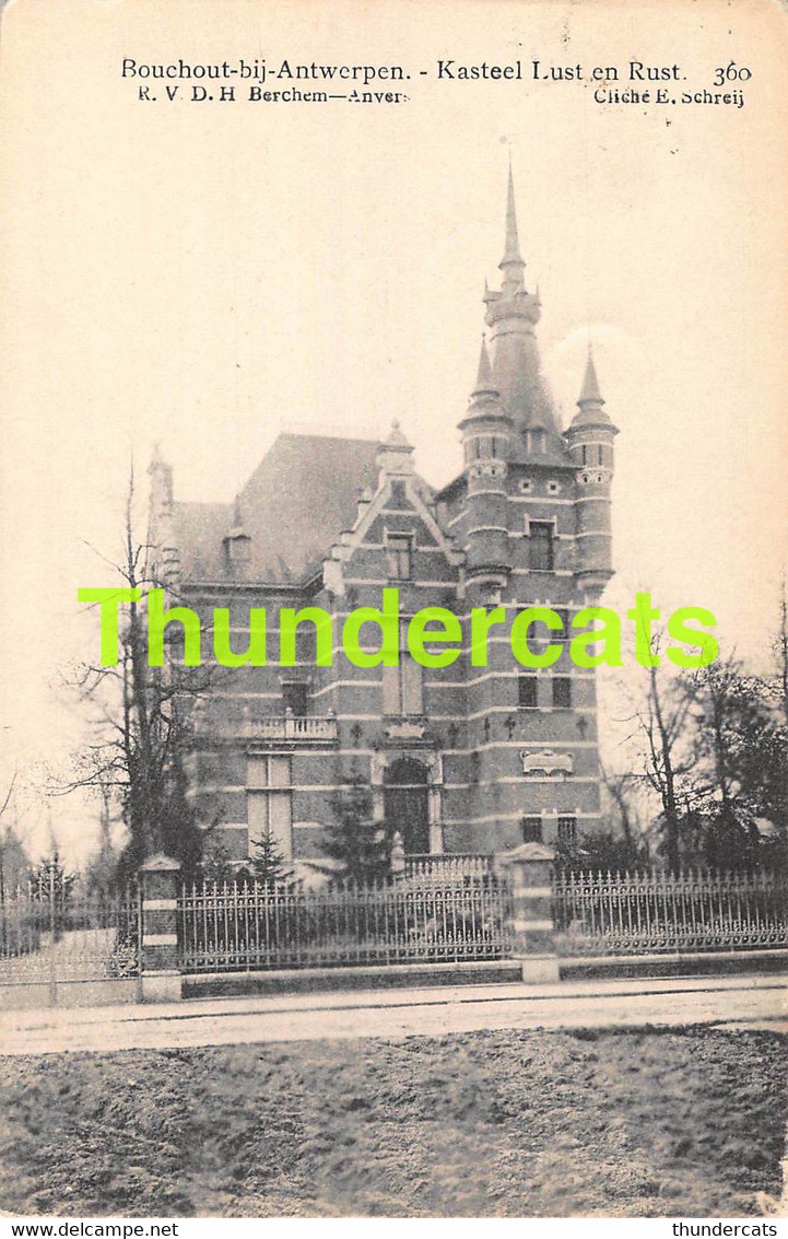 CPA BOECHOUT BOUCHOUT LEZ ANVERS CHATEAU KASTEEL LUST EN RUST - Boechout