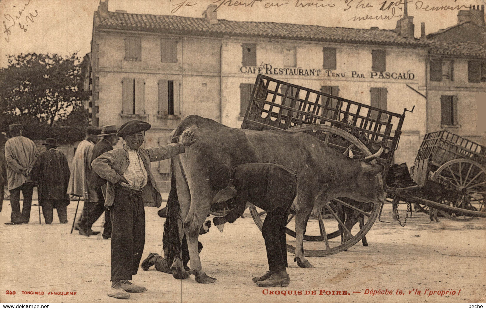 N°98828 -cpa Croquis De Foire -dépêche , V'là L'proprio- - Kirmes