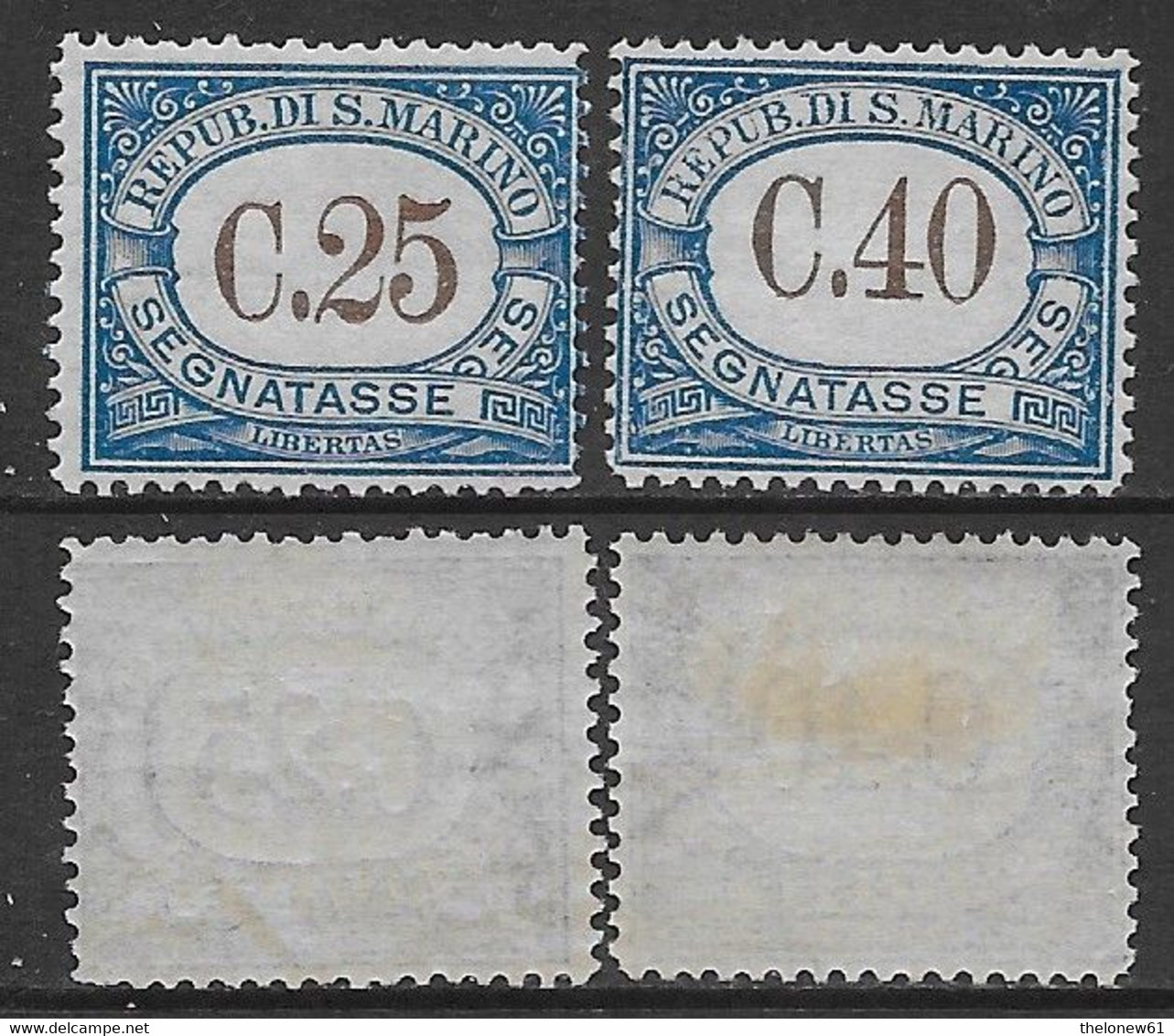 San Marino 1939 Segnatasse 2val Sa N.S57-S58 Nuovi MNH/MH **/* - Postage Due