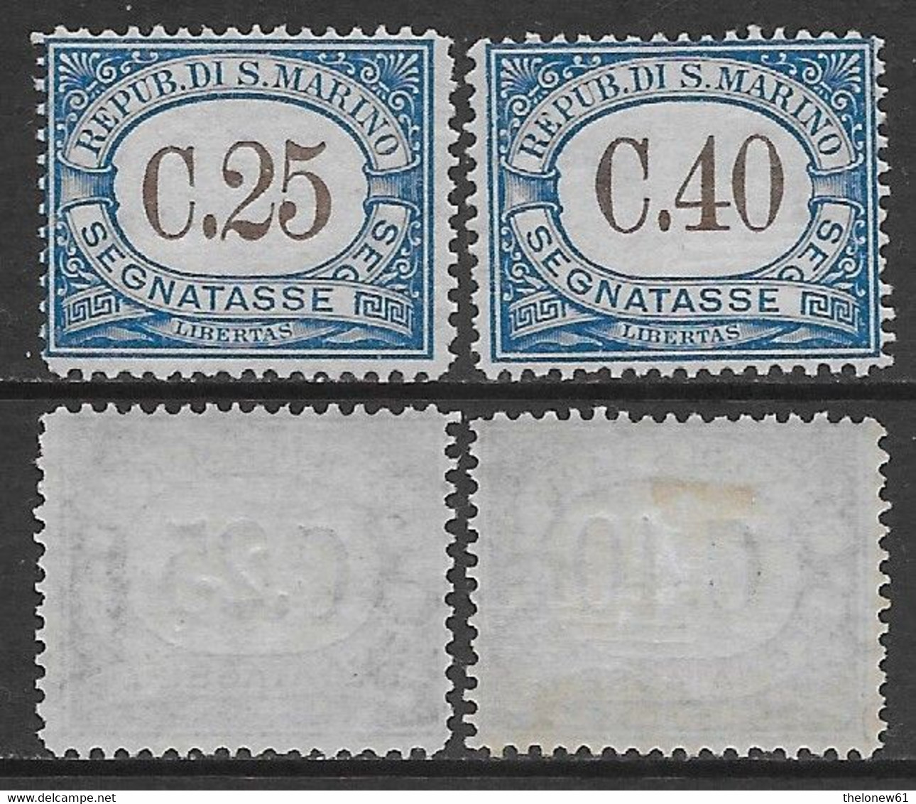 San Marino 1939 Segnatasse 2val Sa N.S57-S58 Nuovi MNH/MH **/* - Segnatasse