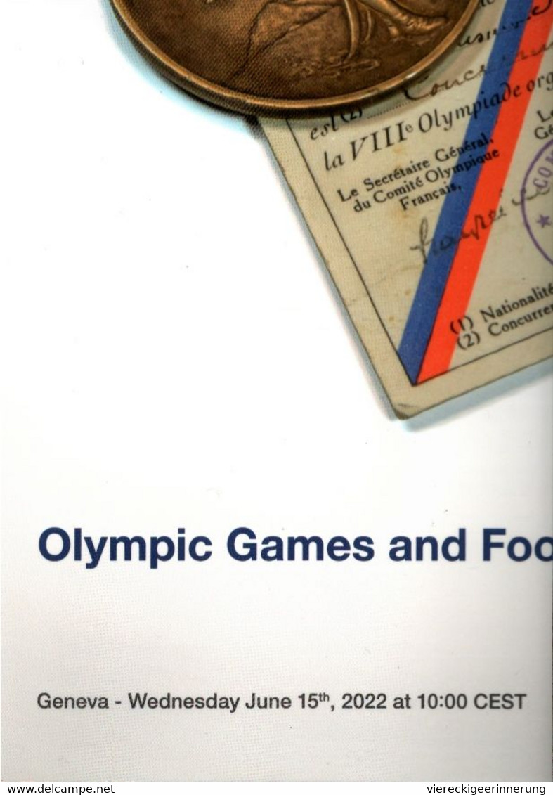 ! David Feldman Auction, Auktionskatalog Olympic Games + Football, Olympia + Fußball, 134 Seiten, 570 Lose - Auktionskataloge